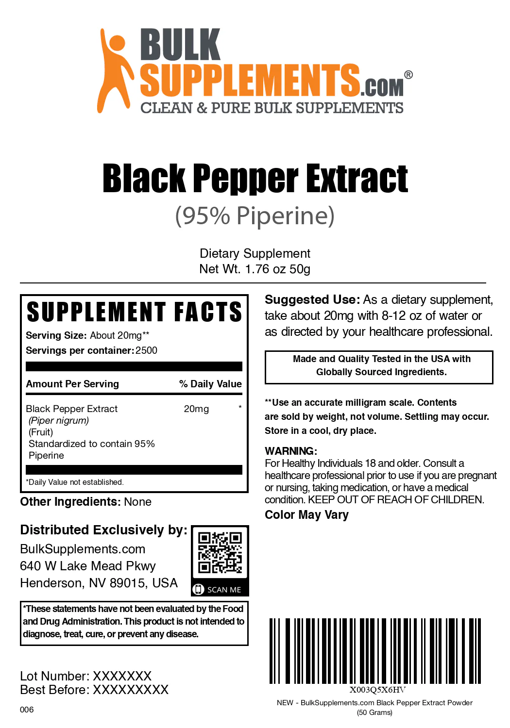 Black Pepper Extract (95% Piperine) Powder - Image 6