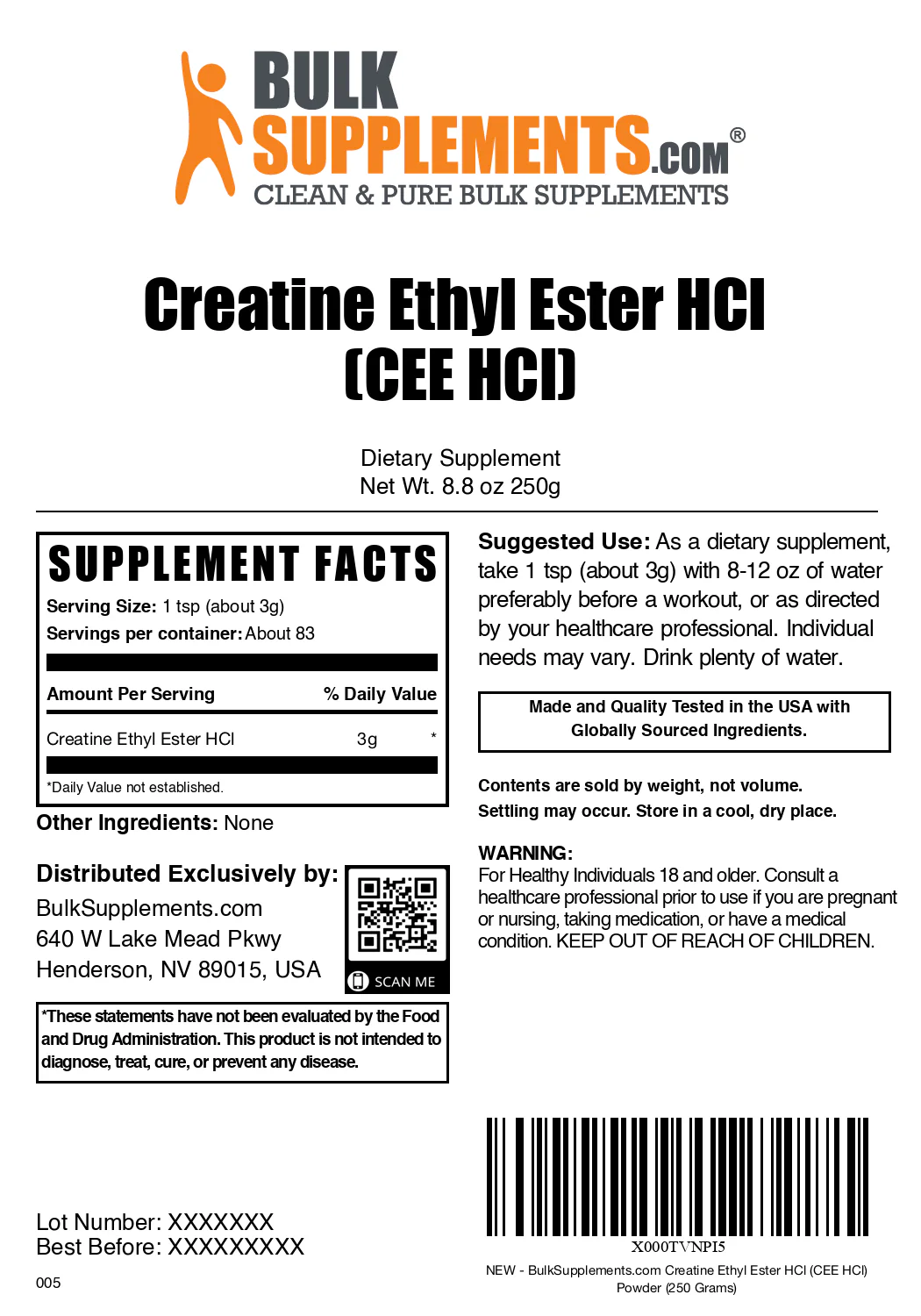 Creatine Ethyl Ester HCl (CEE) Powder - Image 6