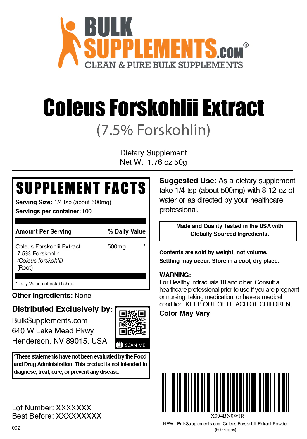 Coleus Forskohlii Extract (7.5% Forskolin) Powder - Image 6