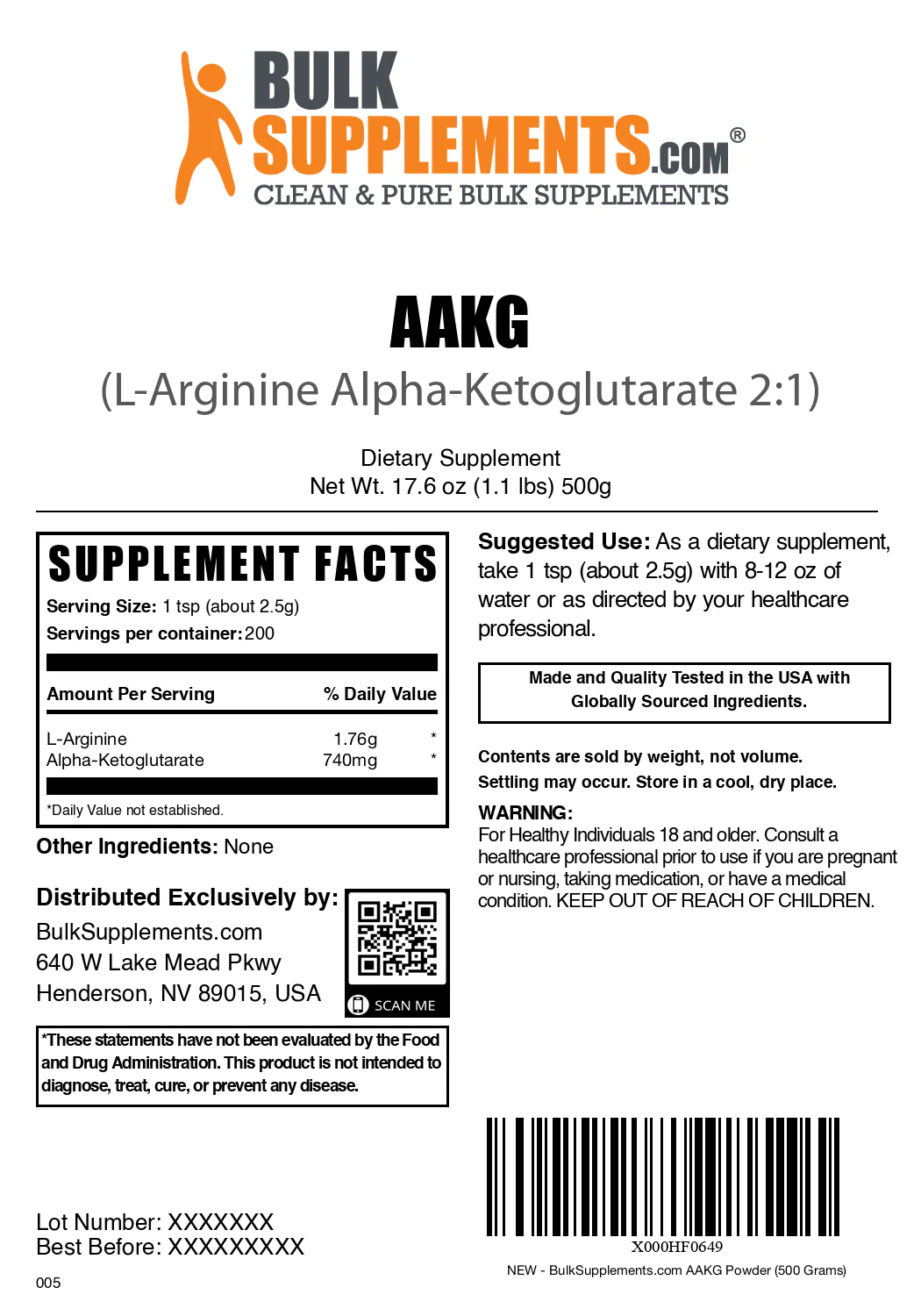 AAKG (L-Arginine Alpha-Ketoglutarate) Powder - Image 6