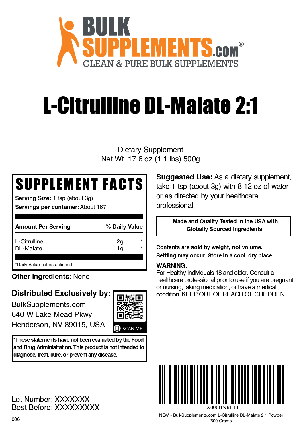 L-Citrulline DL-Malate 2:1 Powder - Image 6