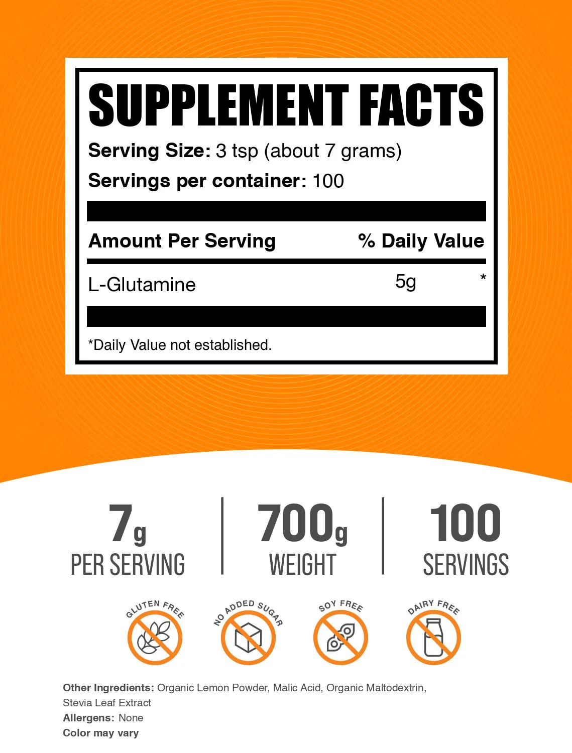 L-Glutamine Powder - Lemon Italian Ice - Image 2