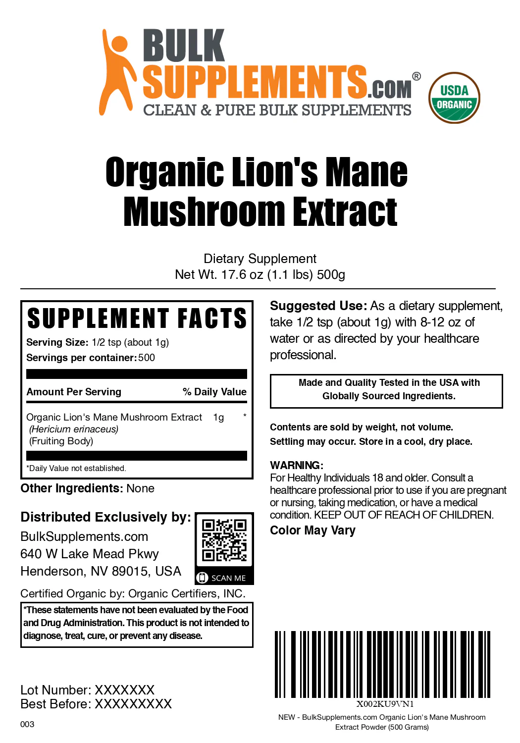 Organic Lion's Mane Mushroom Extract Powder - Image 6