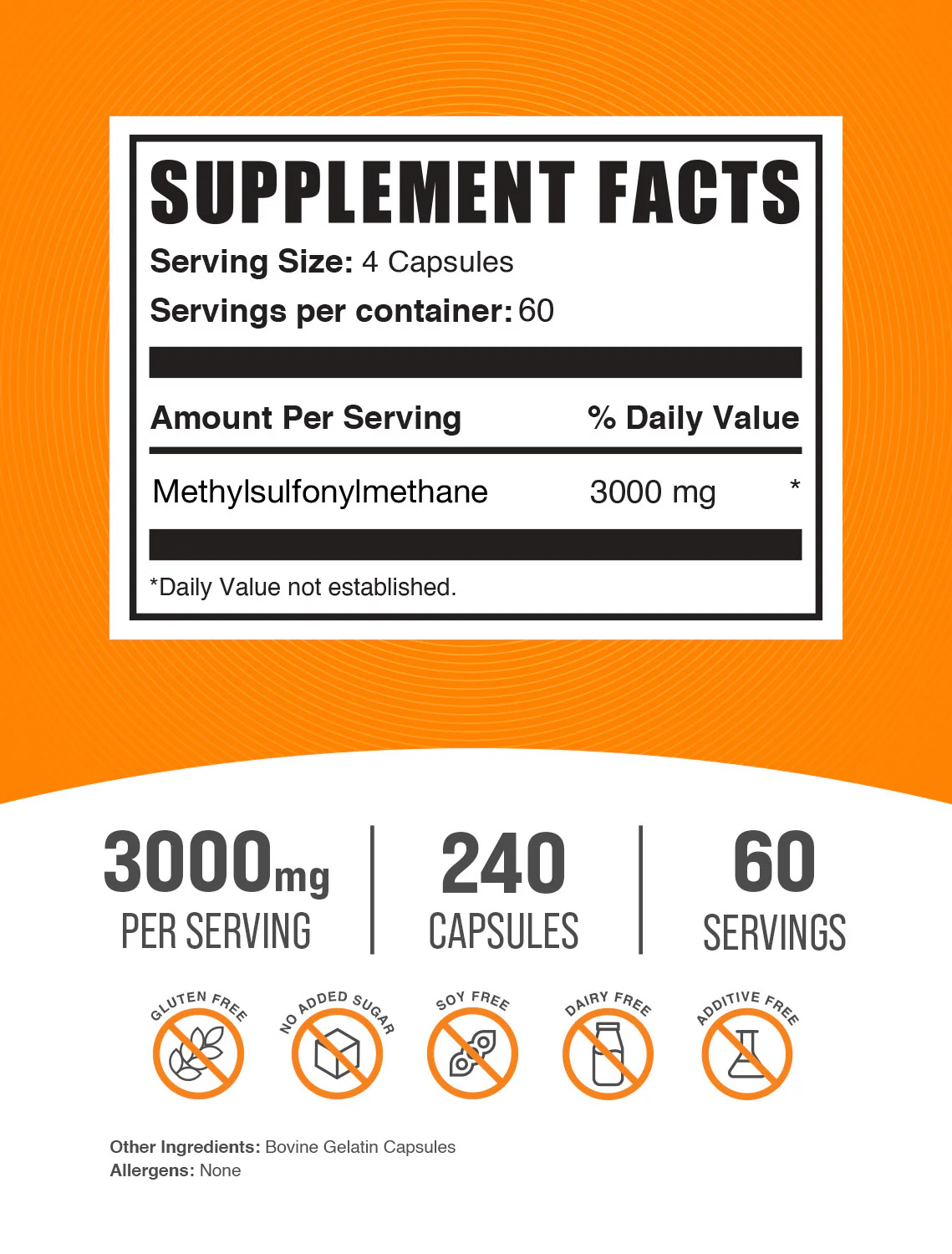 MSM (Methylsulfonylmethane) Capsules - Image 2
