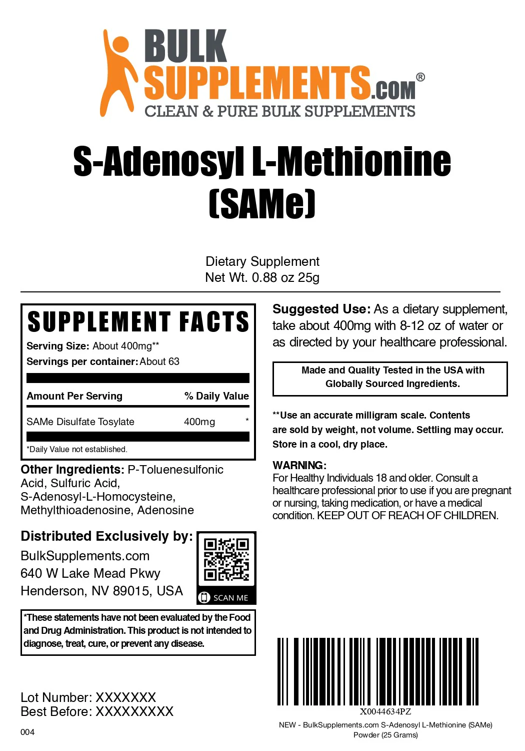 SAMe (S-Adenosyl-L-Methionine Disulfate Tosylate) Powder - Image 6