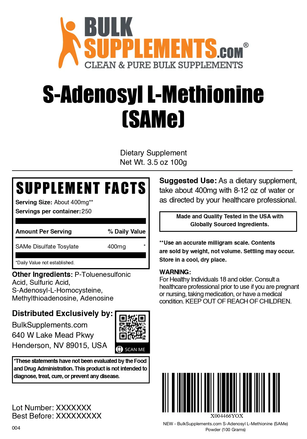 SAMe (S-Adenosyl-L-Methionine Disulfate Tosylate) Powder - Image 9