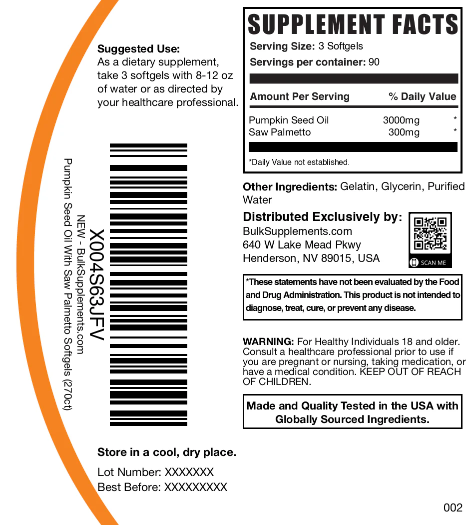Pumpkin Seed Oil with Saw Palmetto Softgels - Image 6