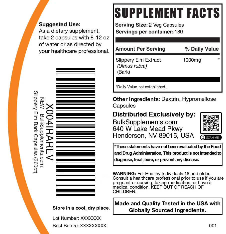Slippery Elm Bark Extract Capsules - Image 6
