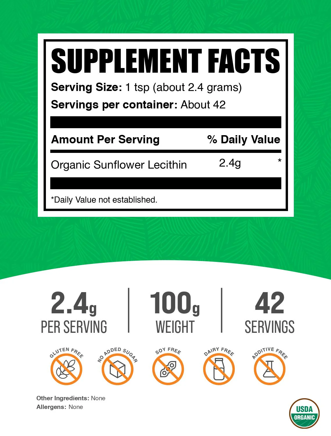 Organic Sunflower Lecithin Powder - Image 2