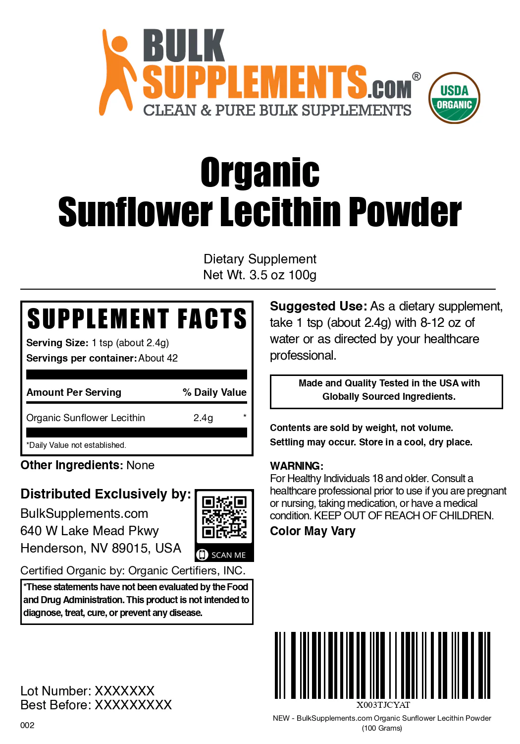 Organic Sunflower Lecithin Powder - Image 6