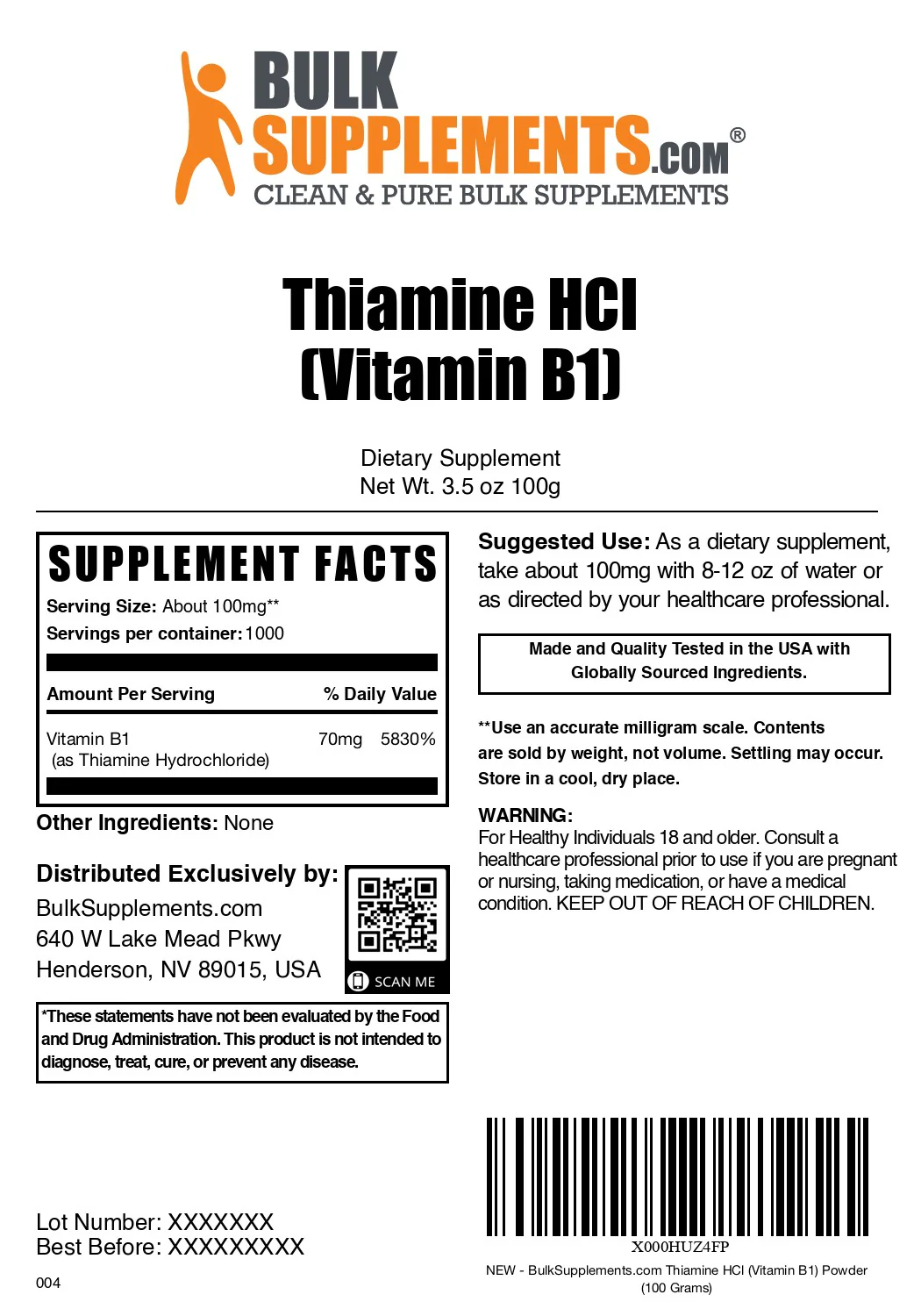 Thiamine HCl (Vitamin B1) Powder - Image 6