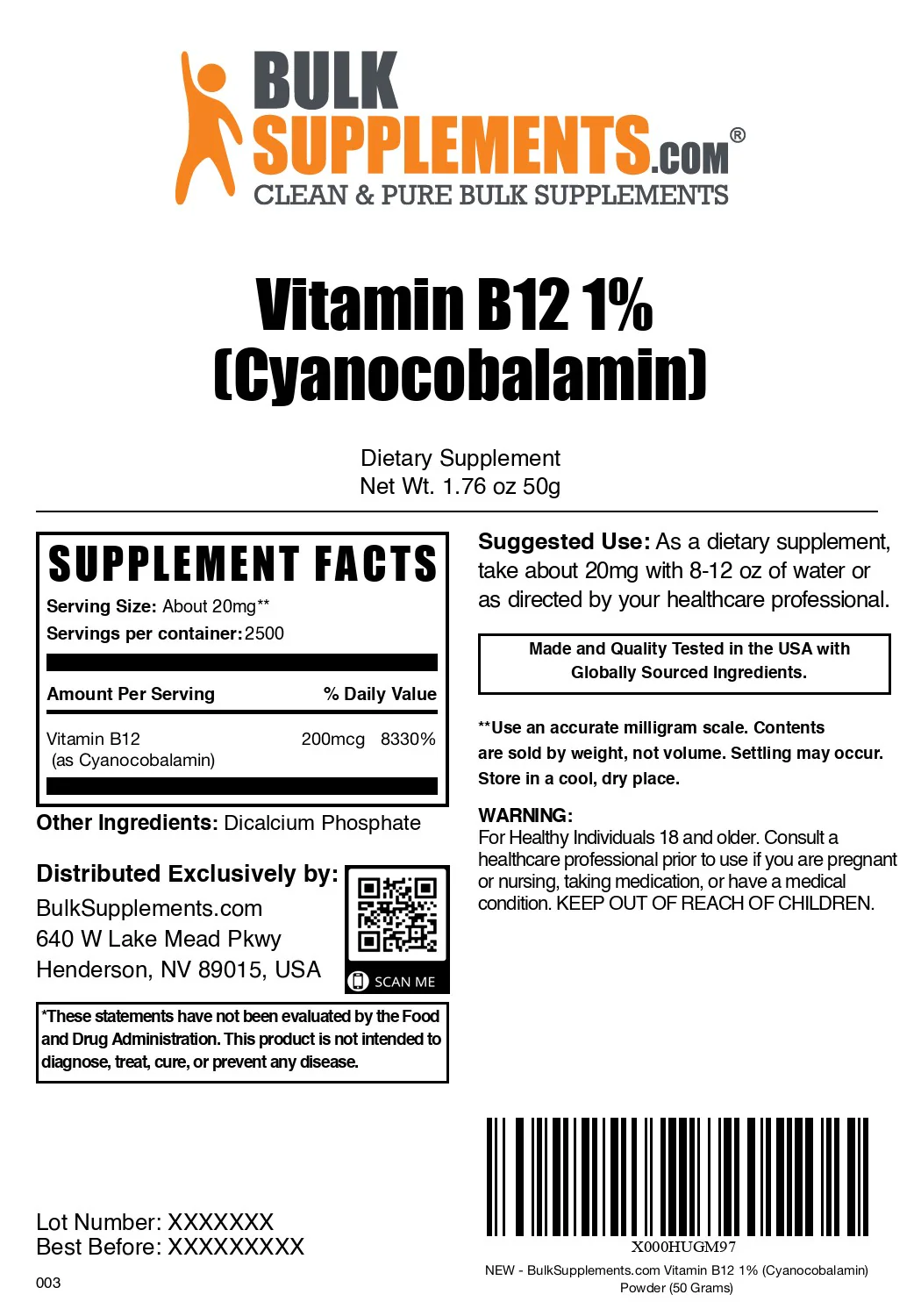Vitamin B12 1% (Cyanocobalamin) Powder - Image 7
